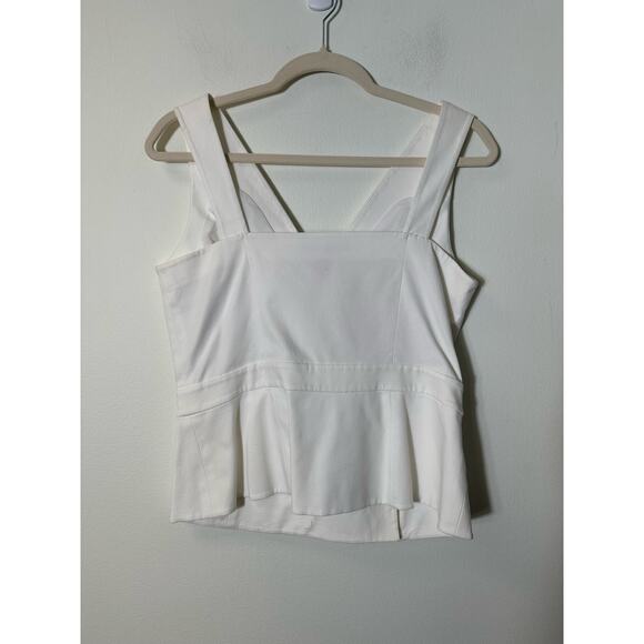 Etcetera White Textured Cotton Wrap Top Sz 10. Size says 10. It is a 6 - Picture 3 of 4